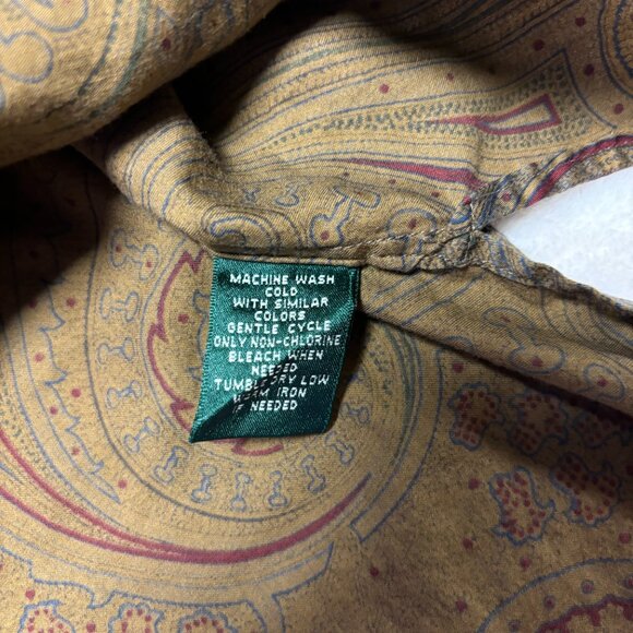 Lauren Ralph Lauren Womens Long Sleeve Button Down Brown Paisley Western 1X - Picture 5 of 10
